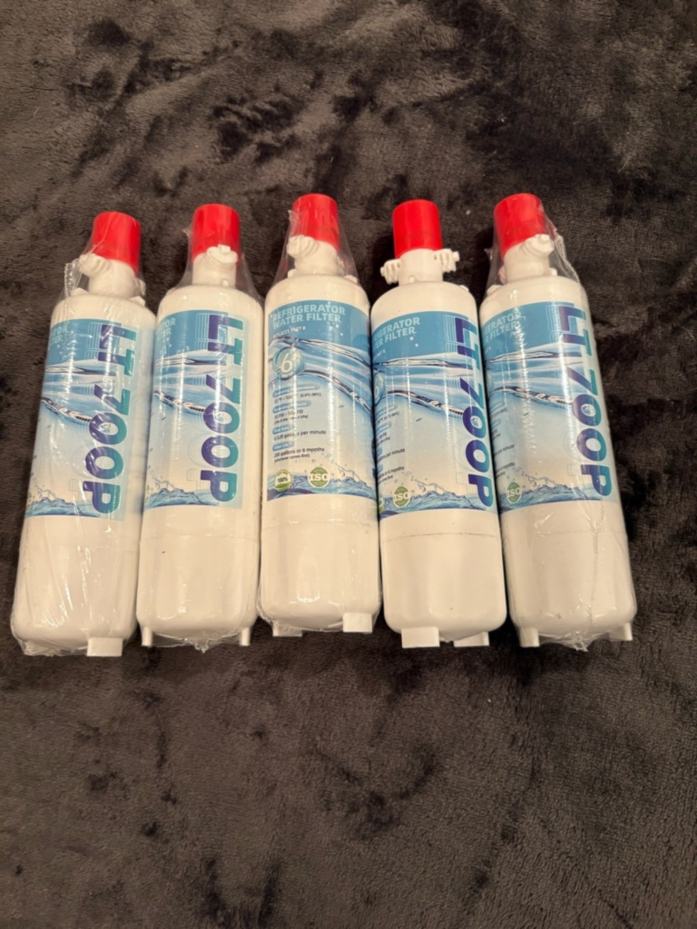 LT100P Refrigerator Water Filter Replacement - White with Red Cap (5 Pack)
